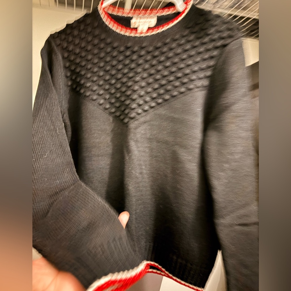 Brooks Brothers Navy blue w/ Red Knit Yoke Sweater -  Size M